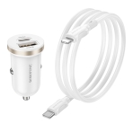 Купить Авто Зарядное Устройство Borofone BZ22 1USB/1USB-C QC/PD30W+Type-C to Lightning, 6