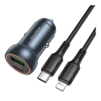 Купить Авто Зарядное Устройство Borofone BZ32A 1USB/1USB-C QC/PD30W+Type-C to Lightning, 3