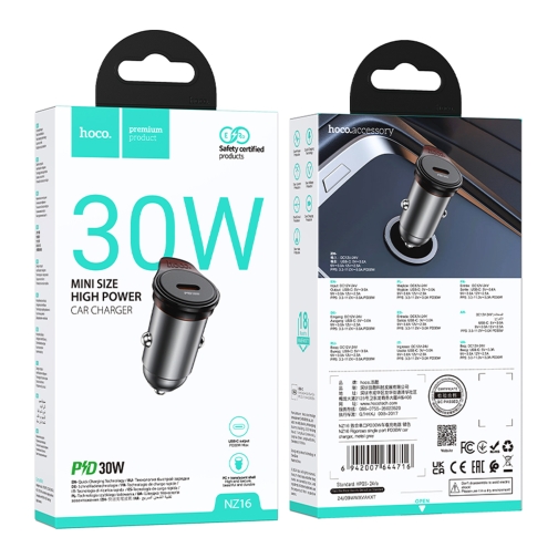 Купити Автомобільний Зарядний Пристрій Hoco NZ16 1USB-C QC/PD30W, 2