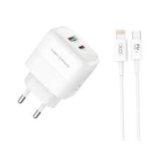 Купити Мережевий Зарядний Пристрій XO L137 1USB-C/1USB PD/QC 20W+Type-C to Lightning