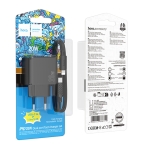 Купити Мережевий Зарядний Пристрій Hoco CS16A 1USB-C/1IP PD/QC 20W+Type-C to Lightning, 2