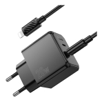 Купити Мережевий Зарядний Пристрій Hoco CS16A 1USB-C/1IP PD/QC 20W+Type-C to Lightning, 6