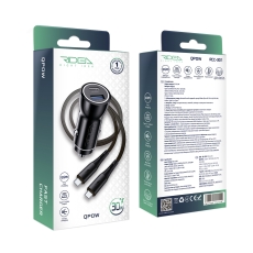 Купити Автомобільний Зарядний Пристрій Ridea RCC-30114 QPow 1USB/1USB-C PD/QC 30W+Type-C to Type-C