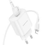 Купить Сетевое Зарядное Устройство Borofone BA82A 1USB-C PD/QC 25W+Type-C to Lightning, 4