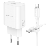 Купить Сетевое Зарядное Устройство Borofone BA82A 1USB-C PD/QC 25W+Type-C to Lightning, 5